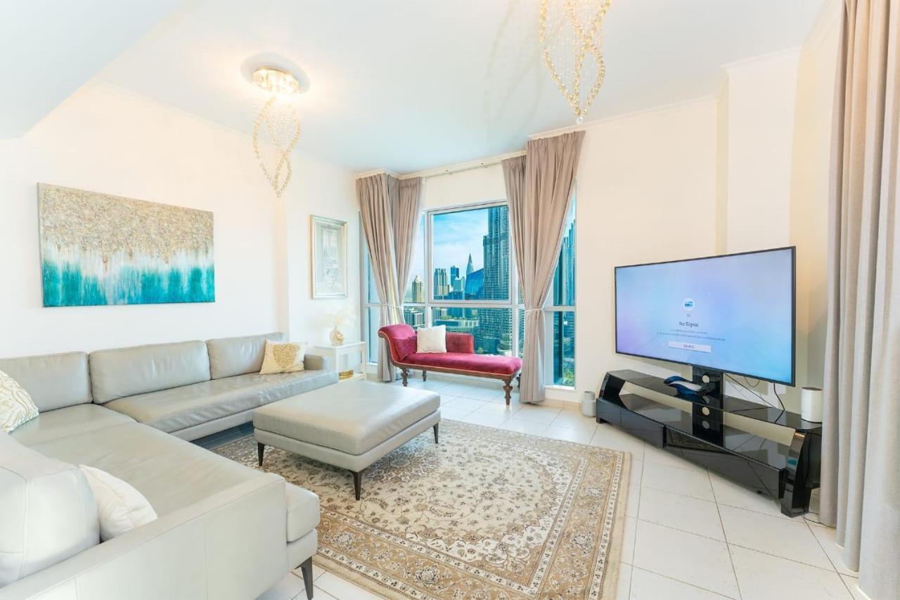 Spectacular Burj & Fountain View - Luxurious 3 Bedrooms & Maids Room - The Residences Dubái Exterior foto